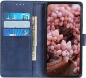 Samsung Galaxy A12 Hoesje Wallet Stand Kunst Leer Blauw