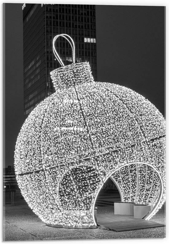 Acrylglas - Kristallen Bol (zwart/wit) - 40x60cm Foto op Acrylglas (Met Ophangsysteem)