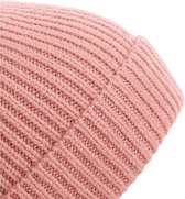 Beechfield Unisex Engineered Knit Ribbed Pom Pom Beanie (Blush)