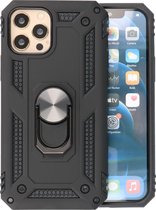 Backcover Hoesje - Telefoonhoesje met Ring Houder voor iPhone 12 Pro Max - Zwart