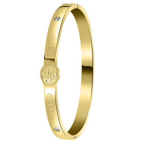 Guess Dames Guess goldplated bangle 4G logo - Staal - Armband - Cadeau - Stijlvol - 58 mm - Goudkleurig