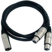 XLR Adapterkabel [1x XLR-stekker 3-polig - 2x XLR-bus 3-polig] 1.50 m Zwart Omnitronic