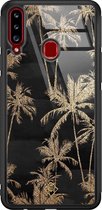 Samsung A20s hoesje glass - Palmbomen | Samsung Galaxy A20s  case | Hardcase backcover zwart