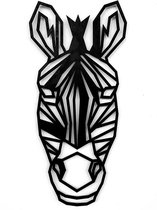 Houten Dierenkop • Houten Zebra • Dierenkop Zebra • Mega • Zwart MDF • Houten Dier • Wandecoratie