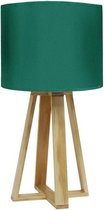 Consortio Tafellamp 48 Cm E27 Textiel/hout 40w Groen/bruin