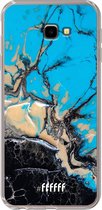 6F hoesje - geschikt voor Samsung Galaxy J4 Plus -  Transparant TPU Case - Blue meets Dark Marble #ffffff