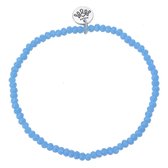 Melady Kralen Armband Ø6-7cm (2mm) Blauw Glas Rond Kralen Armband Dames Armbandjes Sieraden Dames