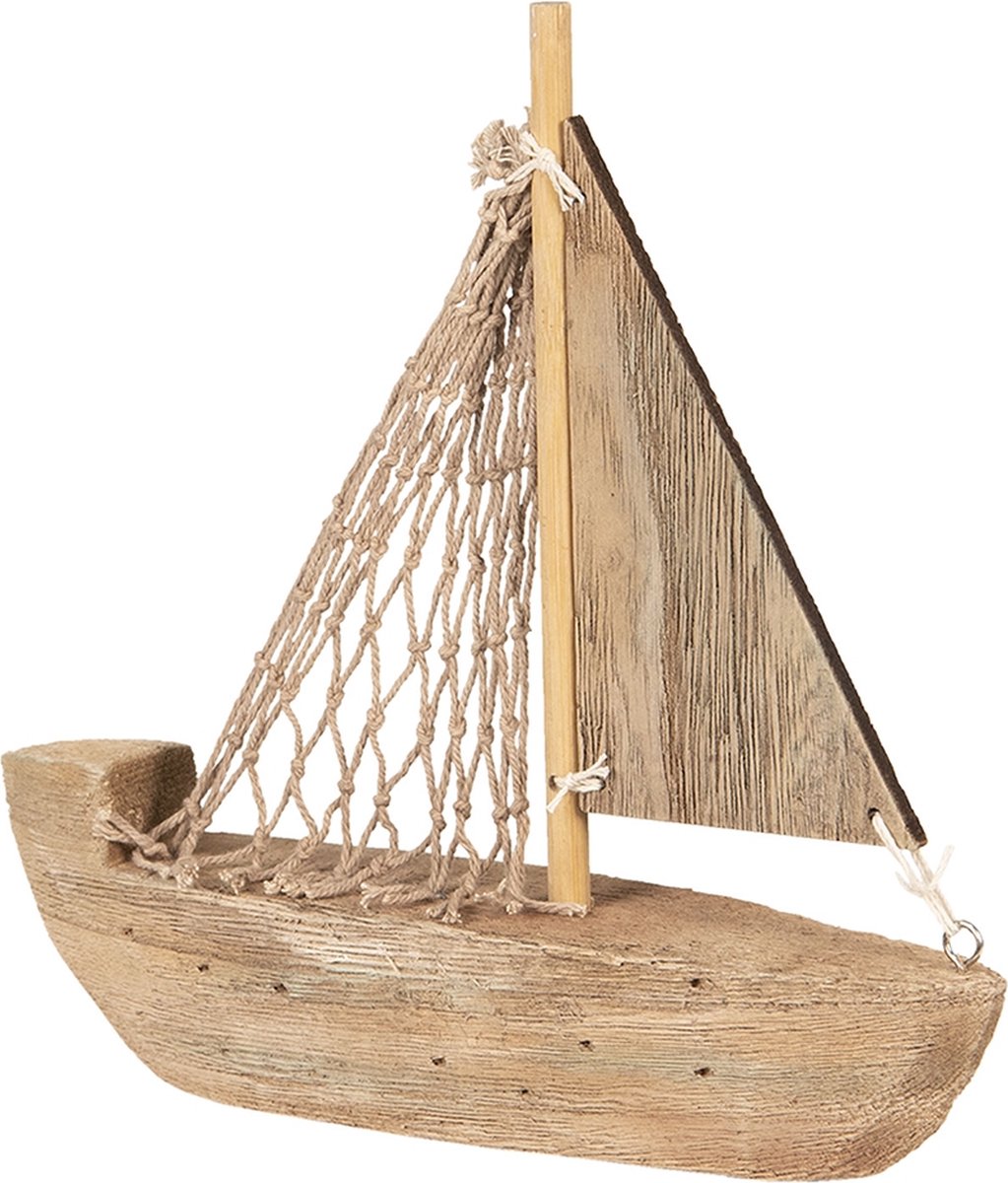 rétro Style méditerranéen en Bois Mini Bateau à Voile modèle décor dameublement Alivier Modèle de voilier en Bois 