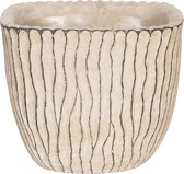 Clayre & Eef Bloempot Binnen 15*15*13 cm Beige Beton Vierkant Plantenpot