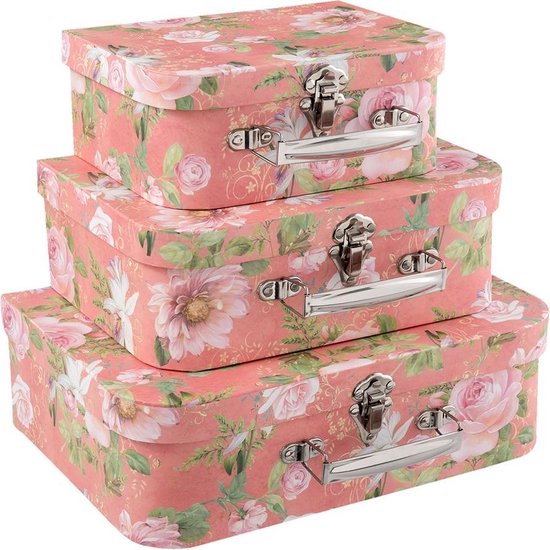 Clayre & Eef Decorative Suitcase Set of 3 30x21x9/25x18x9/20x16x8