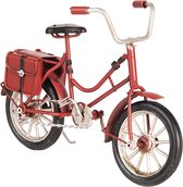 Clayre & Eef Decoratie Miniatuur Fiets 16*5*10 cm Rood Ijzer, Kunststof Miniatuur fiets Decoratie Modelfiets