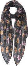 Melady Sjaal Dames Print 80*180 cm Zwart Polyester Shawl Dames