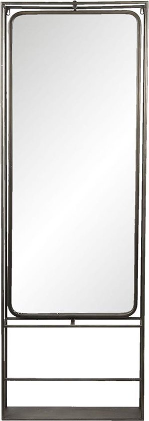 Clayre & Eef Spiegel 60x180 cm Bruin Ijzer Glas Rechthoek Staande spiegel