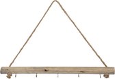 Clayre & Eef Wandkapstok 60*4 cm Bruin Hout / ijzer Decoratieve kapstok