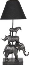 Clayre & Eef Lampe de table Éléphant 32x27x65 cm Noir Plastique Lampe de bureau