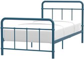 Metalen kinderbed - Lichtblauw - Inclusief boxspring - 90 x 190 cm - AARON