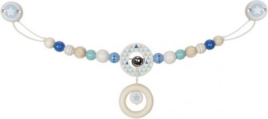 Heimess Pram chain star light blue with clips