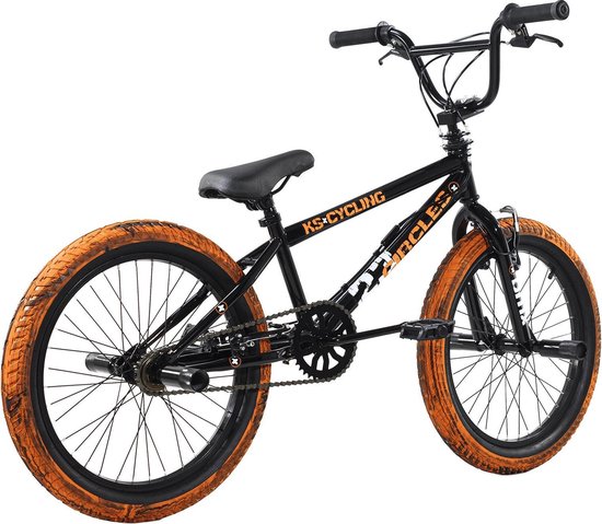 Ks Cycling Fiets BMX Freestyle 20 '' 23 Cirkels schwarz-oranje - 25 cm