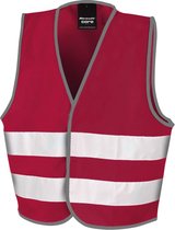 Veiligheidshesje kind met reflecterende strepen L Bordeaux rood