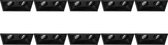 Spot Armatuur 10 Pack - Pragmi Zano Pro - GU10 Inbouwspot - Rechthoek Dubbel - Zwart - Aluminium - Kantelbaar - 185x93mm