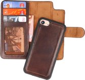 Wicked Narwal | MF Handmade 2 in 1 Leer bookstyle / book case/ wallet case Hoesje iPhone 8  / 7 Mocca