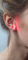 LED oorbellen - Rood - 2 paar - lampjes - knopjes