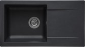 Évier STRADOUR encastrable EINNA, SMC BLACK STRAW - 06, 1 bac, taille 78 * 43,5 cm, vidange manuelle