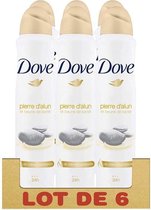 DOVE Lot van 6 Woman Deodorants Spray met Aluin Stone en Shea Butter - 200ml