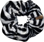 Ellastiek Scrunchie Velvet Zebraprint - Haarelastiekjes - Haar Accessoires Vrouwen - Wokkels - Scrunchies - Haarelastiekjes Scrunchie - Luxe kwaliteit - handgemaakte in Nederland - Haar Acces