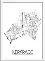 Kerkrade Plattegrond poster A2 + fotolijst wit (42x59,4cm) DesignClaud