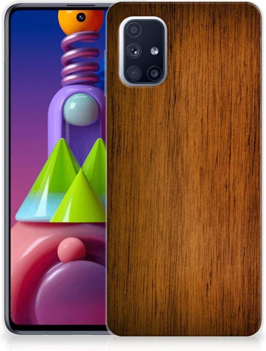 Samsung Galaxy M51 Bumper Hoesje Donker Hout