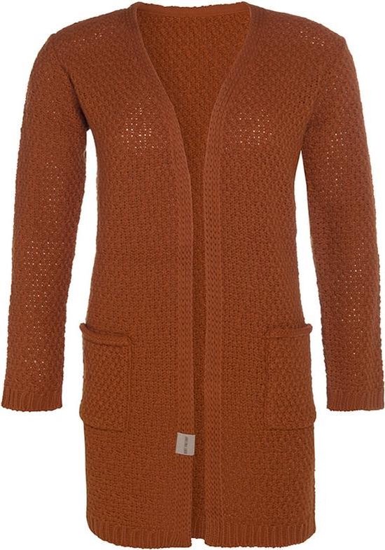 Cardigan tricoté pour femme Knit Factory Luna - Terra - 40/42 - Avec poches latérales