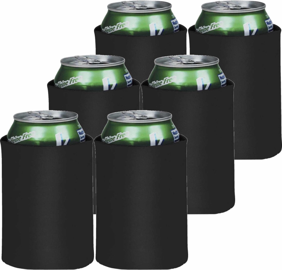 6x Stuks blikjes koeler / koelhoud hoesjes / bierblik hoesjes - zwart -  Frisdrank/bier... | bol.com