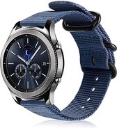 Nylon Smartwatch bandje - Geschikt voor  Samsung Gear S3 nylon gesp band - blauw - Horlogeband / Polsband / Armband