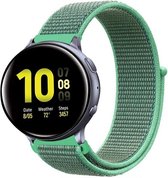 Nylon Smartwatch bandje - Geschikt voor  Samsung Galaxy Watch Active nylon band - mint - Horlogeband / Polsband / Armband