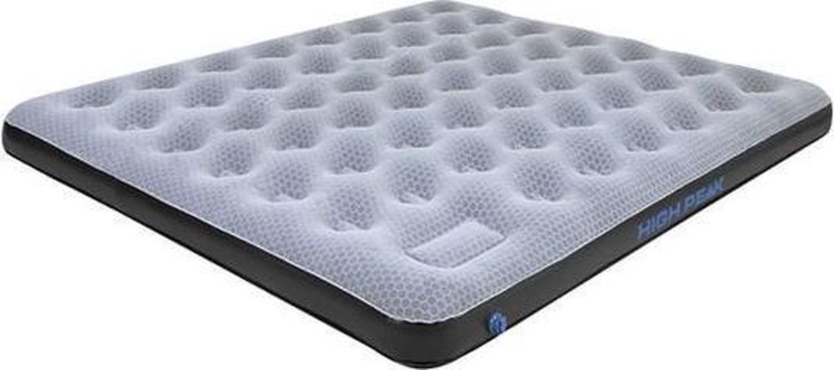 Bol.com High Peak King Comfort Plus Luchtbed met ingebouwde pomo - Grijs-Blauw - 200x185x20cm - 2 persoons aanbieding