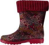 Xq Footwear Regenlaarzen Bloemen Junior Rubber Rood Maat 27