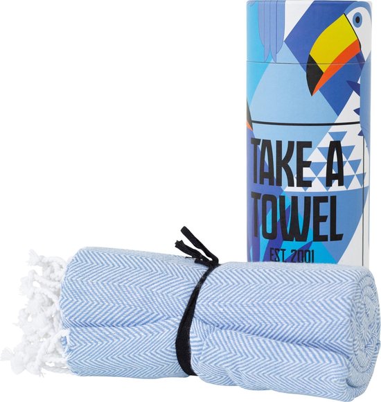 Hamamdoek - Take A Towel - saunadoek - 100x180cm - 100% katoen - pestemal - Lichtblauw