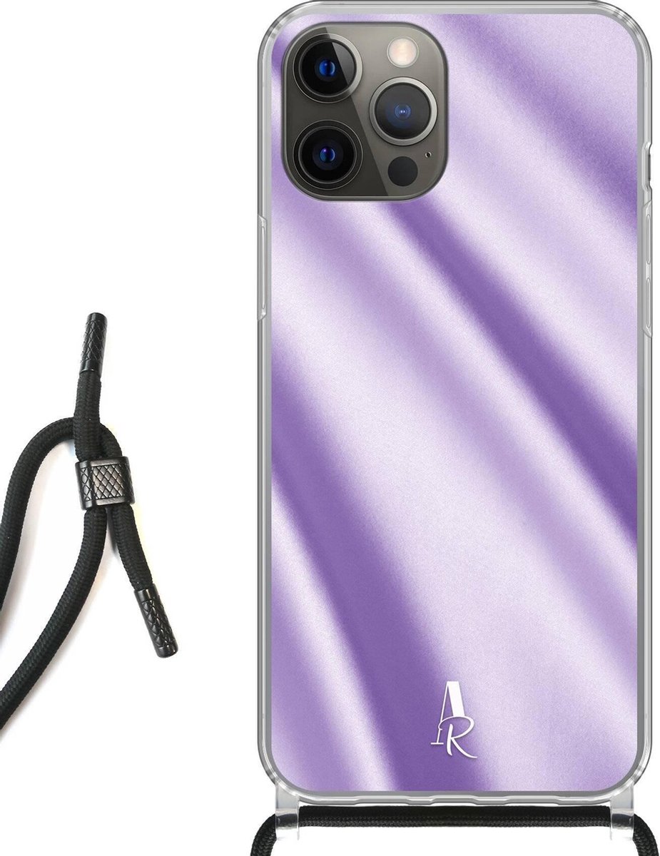 iPhone 12 Pro Max hoesje met koord - Lavender Satin