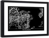 Foto in frame , Plattegrond Rio De Janeiro , 120x80cm , Zwart wit , wanddecoratie