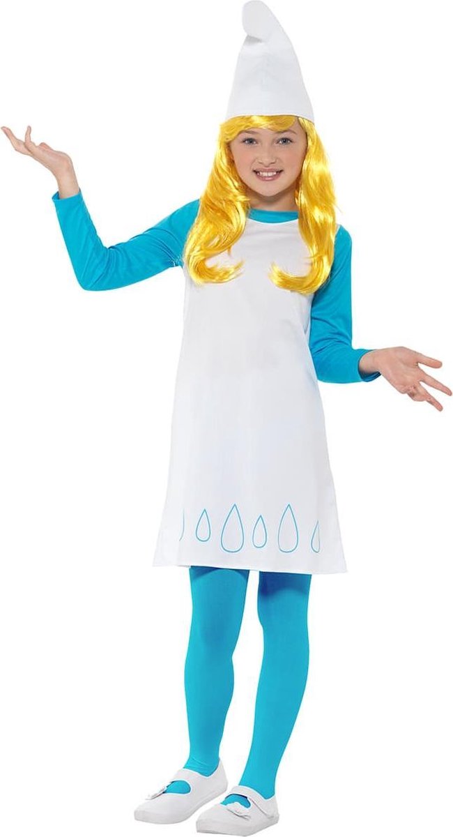 FUNIDELIA Smurfin kostuum - Smurfen verkleedkleding voor meisjes - Maat: 122 - 134 cm - Blauw