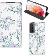 Smart Cover Samsung Galaxy S21 Telefoonhoesje Blossom White