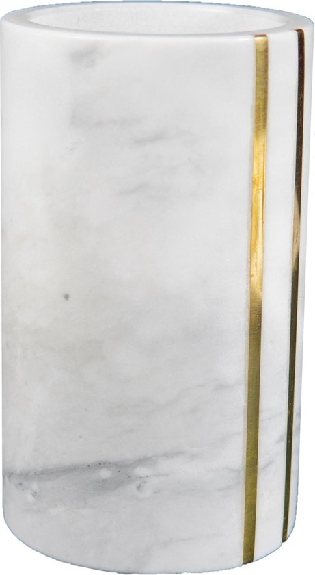 verkorten Conserveermiddel lanthaan Marmeren witte wijnkoeler met gouden details wit marmer wijnkoeler | bol.com