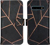 iMoshion Design Softcase Book Case Samsung Galaxy S10 hoesje - Black Graphic