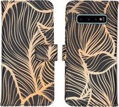 iMoshion Design Softcase Book Case Samsung Galaxy S10 hoesje - Golden Leaves