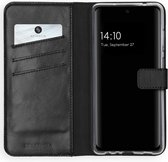 Samsung Galaxy A72 Hoesje met Pasjeshouder - Selencia Echt Lederen Booktype - Zwart