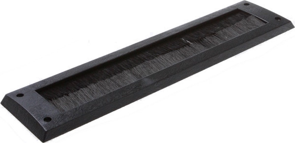 Brievenbusborstel/tochtborstel zwart 34 x 8 cm kunststof - Brievenbus afsluiters en tochtkleppen - Merkloos