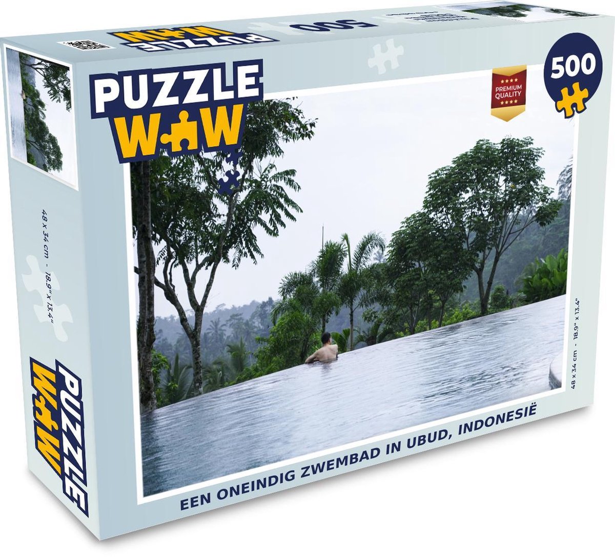 Puzzel 500 stukjes Zwembad zonder einde - Een oneindig zwembad in Ubud Indonesië puzzel 500 stukjes  - PuzzleWow heeft +100000 puzzels - PuzzleWow