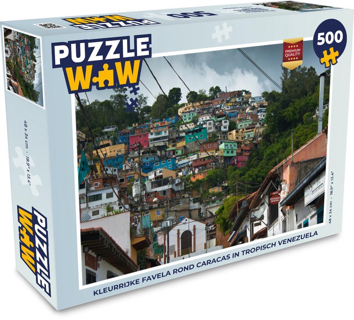 Afbeelding van product Puzzel 500 stukjes Caracas - Kleurrijke favela rond Caracas in tropisch Venezuela - PuzzleWow heeft +100000 puzzels