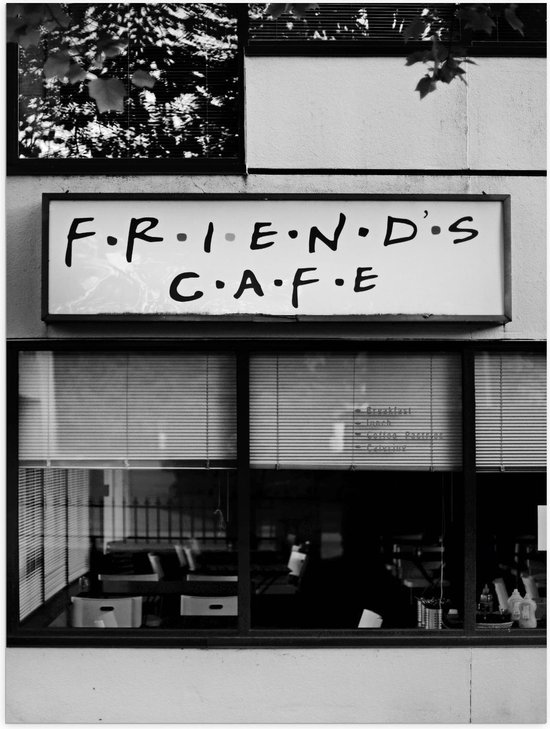 Poster - ''Friends Cafe'' (zwart/wit) - Foto op Posterpapier